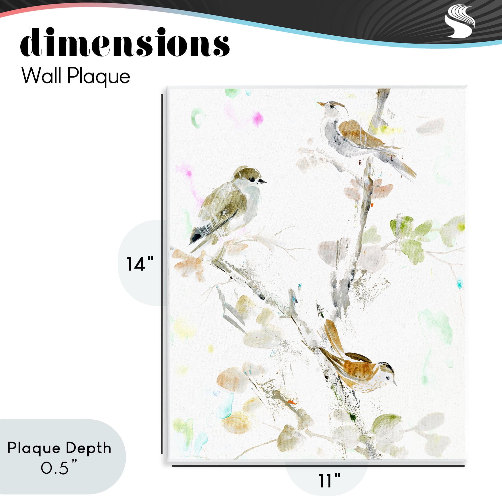 Stupell Industries Delicate Feathers Trio Wall Plaque Art, design by Lorenzo Collective
