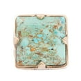 thumbnail image 3 of Square Statement Blue Turquoise Golden Ring, 3 of 3