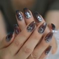 thumbnail image 1 of Clear Jelly Coffin Nails Transparent Grey Glitter Powder Pre-designed False Nails Medium Size Manicure Tips, 1 of 5