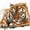 Lounging Bengal Tiger, variant on Elephant Stock Livestock Cows Splash Wall Art - Horizontal Canvas Wall Art - Living Room Wall Decor - Animal Canvas - Gray And Brown Decor - 12" x 8"