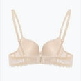 thumbnail image 5 of GEWSEY Women's Lace Desire Bra Full-Coverage Lace Bras with Underwire Cups Sexy V Neck Push Up Comfy Bralettes (Beige, XL), 5 of 9
