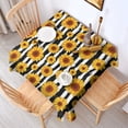 thumbnail image 2 of Black White Stripe Sunflower Pattern Square Tablecloth,Waterproof Square Table Cover,Wipeable Spillproof Washable Table Cover for Home Kitchen Party Decor 42"X42"(107x107cm), 2 of 6