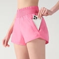 thumbnail image 2 of Stichou Women's Running Shorts Quick Dry with Zip Pockets High Waisted Athletic Workout Gym Shorts for Women Pink M, 2 of 5