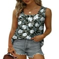 thumbnail image 2 of CHUANK Camisoles pour Femmes à Encolure Carrée Plissée Sans Manches Hauts d'Été Ourlet Arrondi Chandails Fluides, 2 of 7