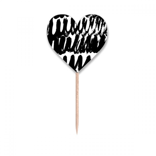 Brushwork Curve Texture Art Deco Fashion Toothpick Flags Heart Lable Cupcake Picks