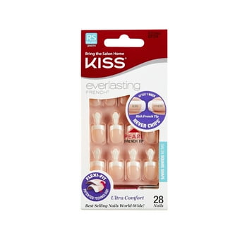 KISS Everlasting French Press on Fake Nails - Real Short