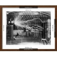 thumbnail image 5 of Art.com Bolts of Electricity Discharging in the Lab of Nikola Tesla Photographic Print by Stocktrek Images, Brown Frame Wall Art, 21" x 17", 5 of 5