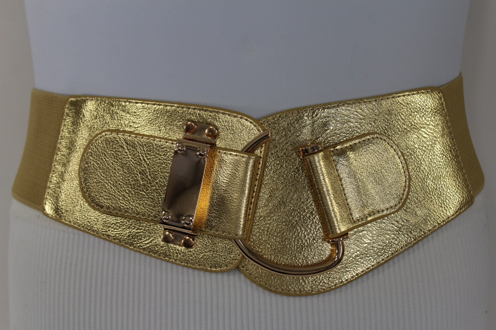 New Women Elastic Waistband Gold Belt Hip High Waist Metal  display picture 3
