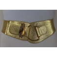 thumbnail image 2 of New Women Elastic Waistband Gold Belt  Hip High Waist Metal Hook Buckle S M, 2 of 6