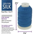 thumbnail image 4 of The Beadsmith Pure Silk Cord – Royal Blue, Size FF (0.381 mm), 115 Yards (345 ft), 1/2 oz Spool, 4 of 8