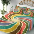 thumbnail image 3 of Ambesonne Nostalgic Fitted & Top Sheet Set with Shams, Nostalgic Spiral, Multicolor, 3 of 5