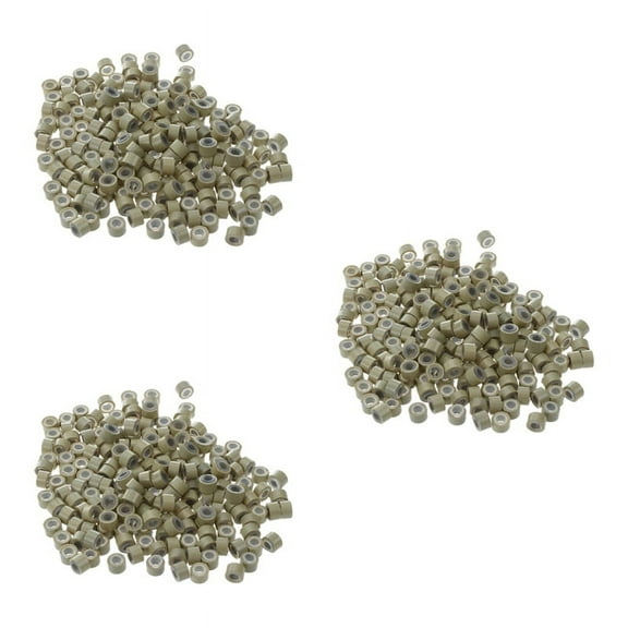 600 PCS 5mm Blonde Color Silicone Lined -Rings Links Beads Linkies for Hair Extensions