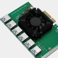 thumbnail image 2 of PCIE 1 à 6 PCI Express VER009S Adaptateur de Carte Riser 4X à 6X USB 3.0 Riser SATA à 6Pin Puissance pour Miner Mining, 2 of 6