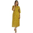 thumbnail image 4 of Moomaya Ethnic Printed Cotton Basic&nbsp;Kurti&nbsp;Straight Long Kurta For Indian Womens Blouse, 4 of 7