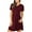 Wine, variant on SHOPESSA Women Summer Tunic Dress with Pockets Short Sleeve Round Neck Casual Loose Flowy Swing Shift Wine Dresses for Women