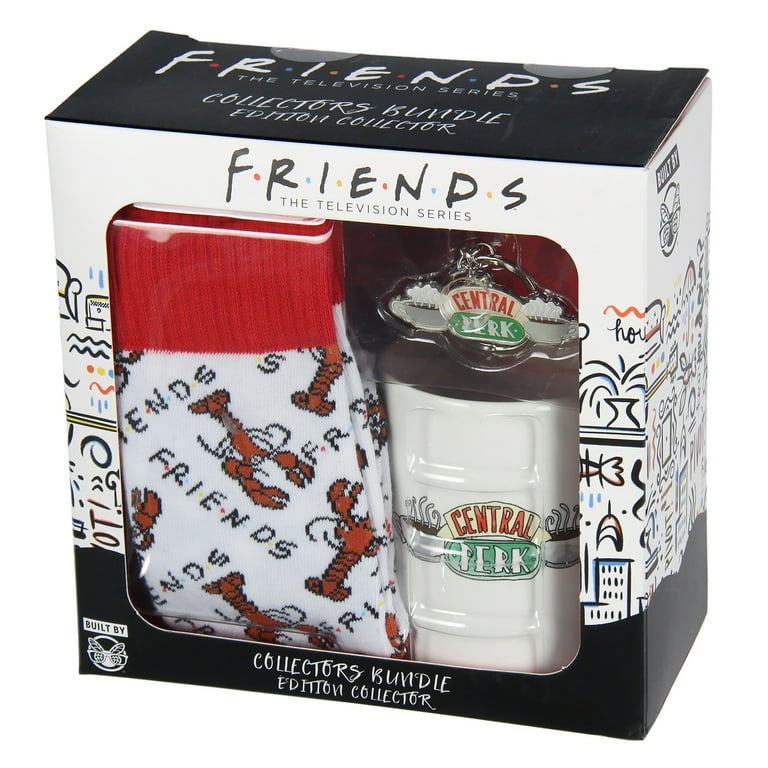 Friends Collector Bundle Central Perk 3 Piece Gift Set Mug, Crew Socks,  Keychain 