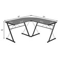 thumbnail image 2 of Gymax 59'' L-Shaped Corner Desk Home Office Computer Table Study Workstation Black, 2 of 10