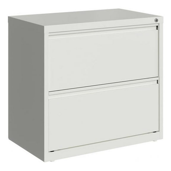 UrbanPro 30" 2-Drawer Modern Metal Lateral Filing Cabinet in White