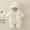 White, variant on Baby Winter Romper Cute Down Coat Hooded Romper for Baby Jacket Snowsuit Solid Cute Printed Warm Windproof Coat 12-18 Months