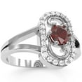 thumbnail image 2 of Split Band Lab-Created Ruby Diamond Cocktail Ring In 14k White Gold, 2 of 6