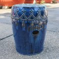 thumbnail image 2 of International Caravan Tasseled Drum Ceramic Garden Stool, 2 of 4