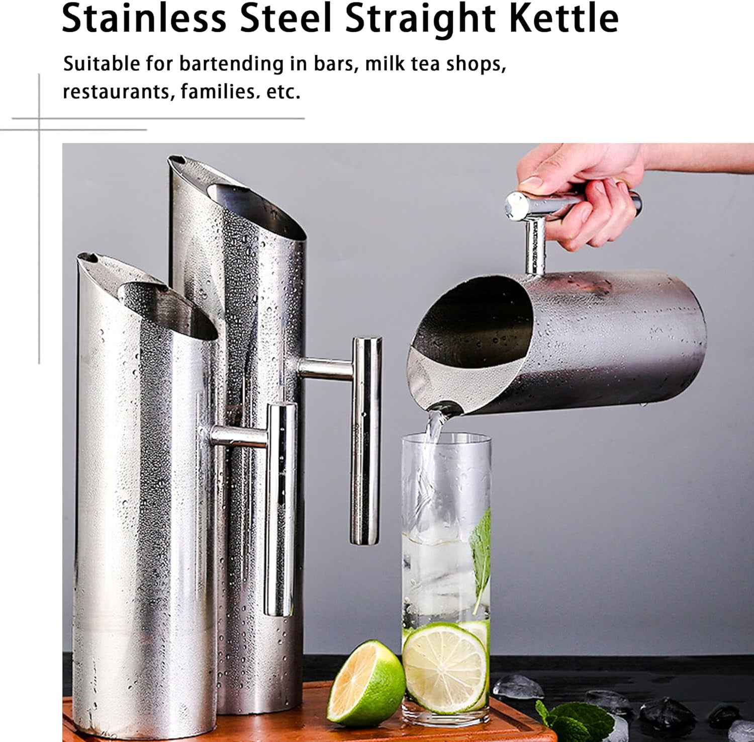 Stainless Steel Water Pitcher Jug:Cold Brew Pitcher with Lid and Spout,Iced Tea Pitcher for Drinking,Drink Pitcher for Beer Coffee Fruit Tea (1L/35oz)