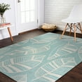 thumbnail image 2 of Lr Home 5' x 7' Green and White Fallen Leaves Outdoor Rug, 2 of 9
