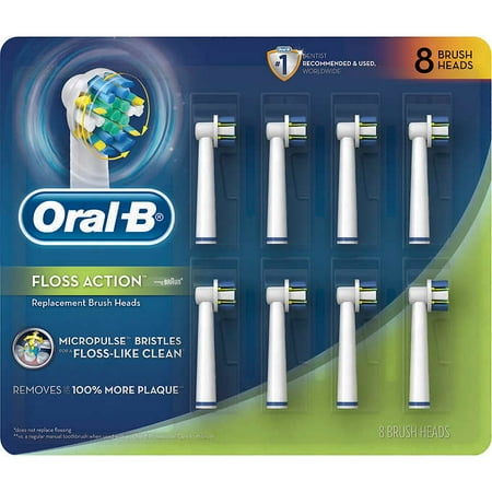 Triple Action Head - Oral-B Floss Action Replacement Brush Heads 8-pack