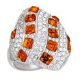 thumbnail image 2 of Luxe Jewelry Designs Women's Rhodium Plated Brass Ring with Square Shaped Top Grade Crystal Topaz -, 2 of 2