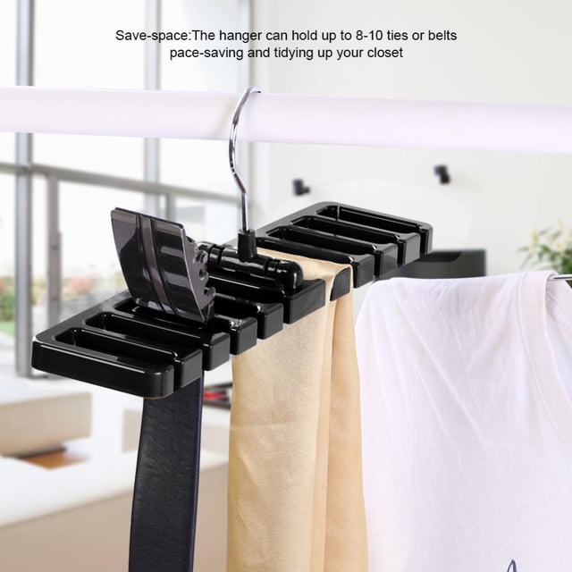 10 Colgador para Corbatas y Cinturones, Organizador de cinturón Organizador de Corbatas (Black) Ecomeon no