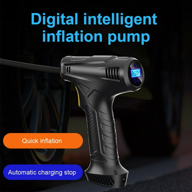 Cordless Tyre Inflator, 12V 120W Rechargeable Air Compressor Handheld  Electric Digital Tire Pump With LED Light