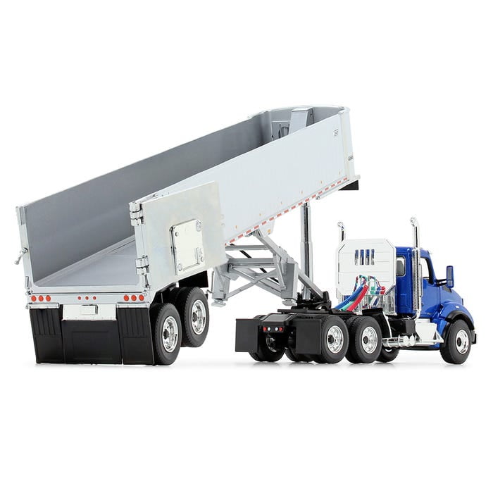 ミニカー No148 Kenworth Tractor and Excavator Kenworth T880 Day Cab with East Genesis End Dump Trailer Surf Blue