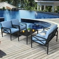thumbnail image 1 of Gymax 4PCS Patio Sofa Conversation Set Outdoor Furniture Set Yard w/ Cushion, 1 of 10
