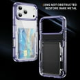 thumbnail image 3 of TECH CIRCLE for iPhone 17 Pro Max Wallet Case with 1-2 Credit Card Holder Slot Shockproof Hybrid Heavy Duty Shockproof Anti-Scratch Anti-Yellow Protection Clear Phone Cover,Purple, 3 of 10