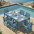 thumbnail image 6 of SERWALL Outdoor Dining Table, 67" Rectangle HDPE Dining Table with Umbrella Hole, Navy Blue, 6 of 9