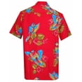 thumbnail image 4 of Hawaiian Shirt 39 Mens Parrot Print Beach Aloha Party Pure Red 3XL, 4 of 4