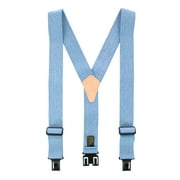 Perry Suspenders Men's Denim Blue Elastic Hook End Suspenders