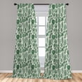 thumbnail image 5 of Ambesonne Botanical Curtains, Vintage Exotic Leaves, Pair of 28"x63", Green and Ivory, 5 of 5