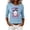 Light Blue, variant on Women's 3/4 Sleeve Breast Health Awareness Rose Ribbon T-Shirt Pumpkin Ghost Long Sleeve Tee Tops October We Wear Rose Shirt Health Halloween Top