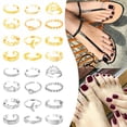 thumbnail image 3 of Estbridge 12PcsSet Jewelry SilverGoldRose Gold Toe Aolly Rings Gifts Women, 3 of 8