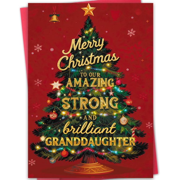 Tarjeta de Navidad Bestmelo para Nieta 20x13,5 cm