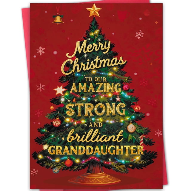 Tarjeta de Navidad Bestmelo para Nieta 20x13,5 cm