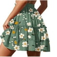thumbnail image 4 of Miqool Women's Boho Floral Flowy Skater Skirt Casual Elastic High Waisted Ruffle Tiered Flared Mini Skirts Summer Beach Skirt, 4 of 6