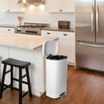thumbnail image 4 of Arlopu 30 Liter / 8 Gallon Stainless Steel Trash Can with Lid, Rectangular Step On Kitchen Garbage Can, White Rubbish Bin, 4 of 7