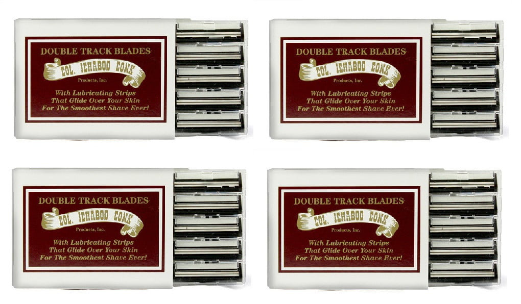 Colonel Ichabod Conk Trac II Razor Blades 10 ct. (Pack of 4) + Makeup Blender Stick, 12 Pcs