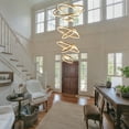 thumbnail image 7 of 8 Ring Modern LED Chandelier, Dimmable Gold Ring High Ceiling Lighting with Romote Control,Large Foyer Chandeliers for Living Room Staircase Entryway, 7 of 7