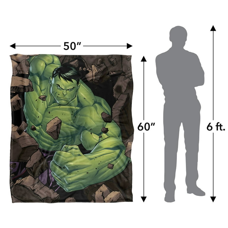 Marvel Hulk Highly Rendered Silky Touch Sherpa Back Super Soft
