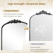 Classic Crown Arched Decorative Mirror, Black, 22x30in