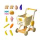 thumbnail image 4 of Carrito de compras para niños pequeños con comida de juguete, compras interactivas y realistas para aprender beige, 4 of 9