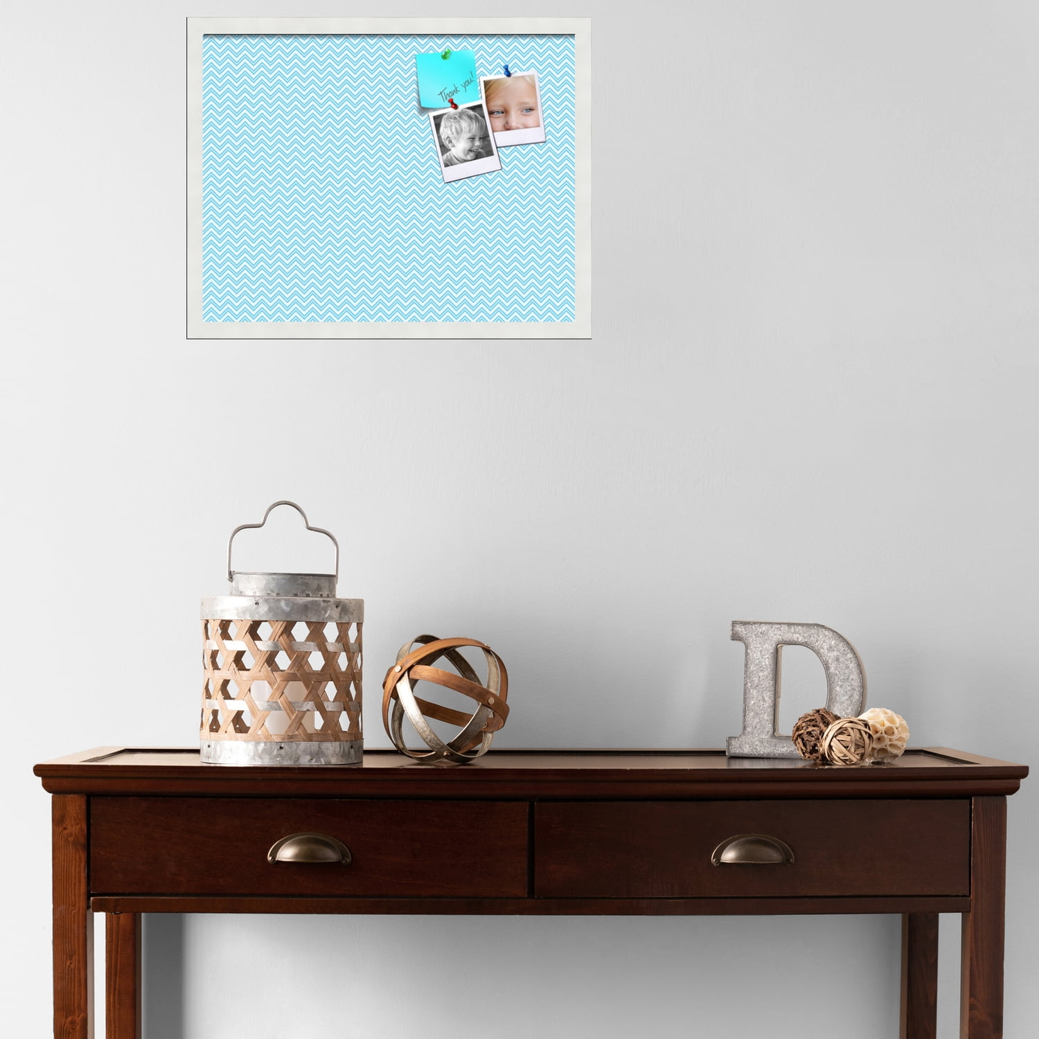 PinPix ArtToFrames 20x15 Custom Cork Bulletin Board    Poster Board Has a Fabric Style Canvas Finish, Framed in Satin White Frame (PinPix-247)